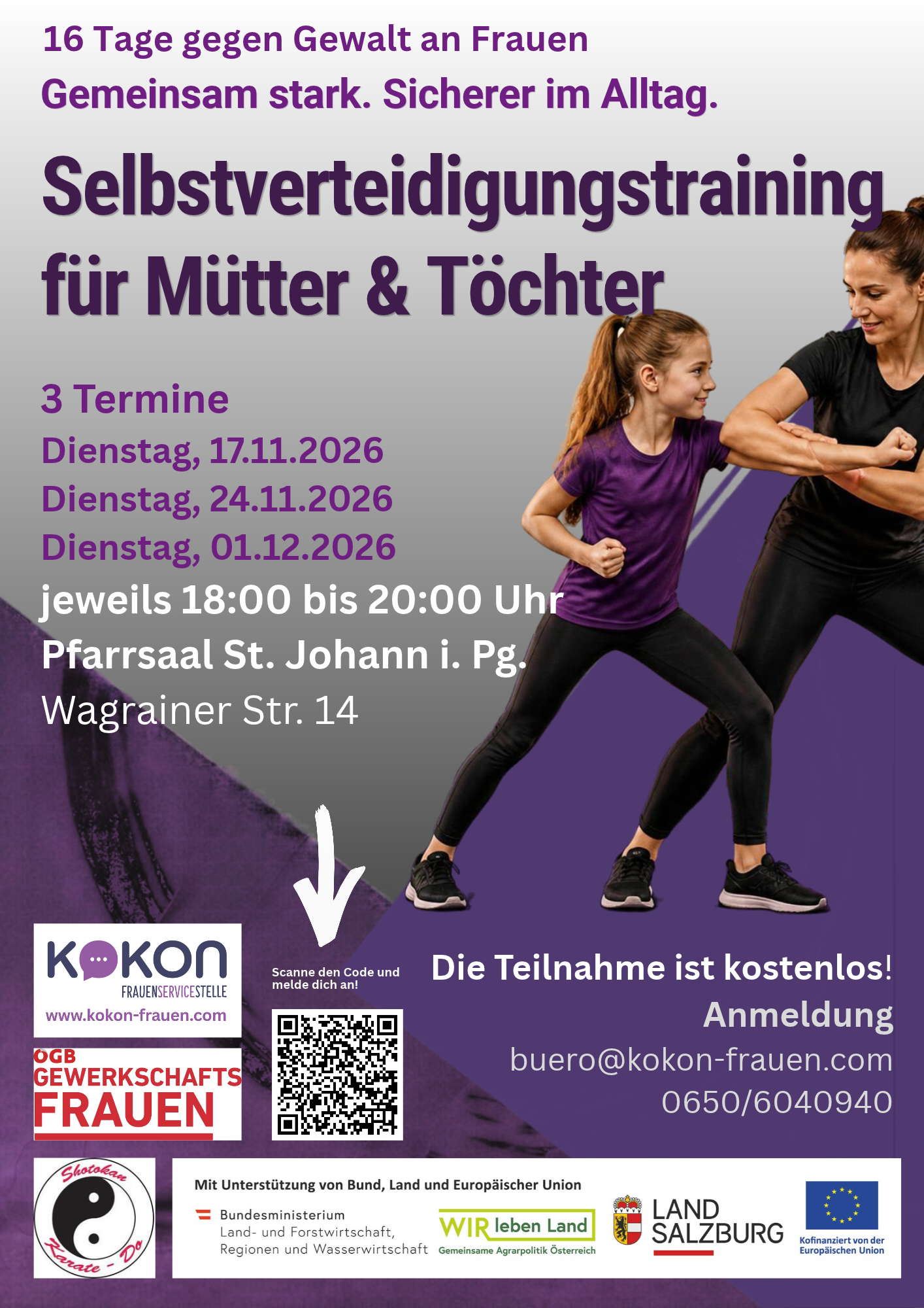 Plakat Selbstverteidigungstraining Für Mütter Und Töchter